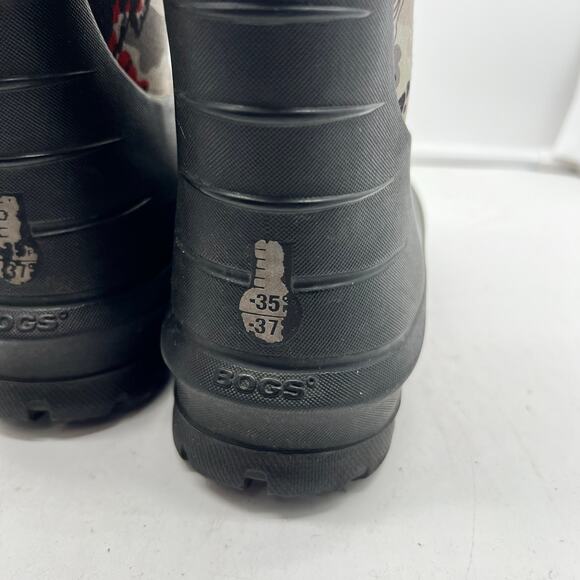 Bogs Boots Kids Youth 12 Neo Classic Camouflage Winter Snow Red Gray - Picture 7 of 9